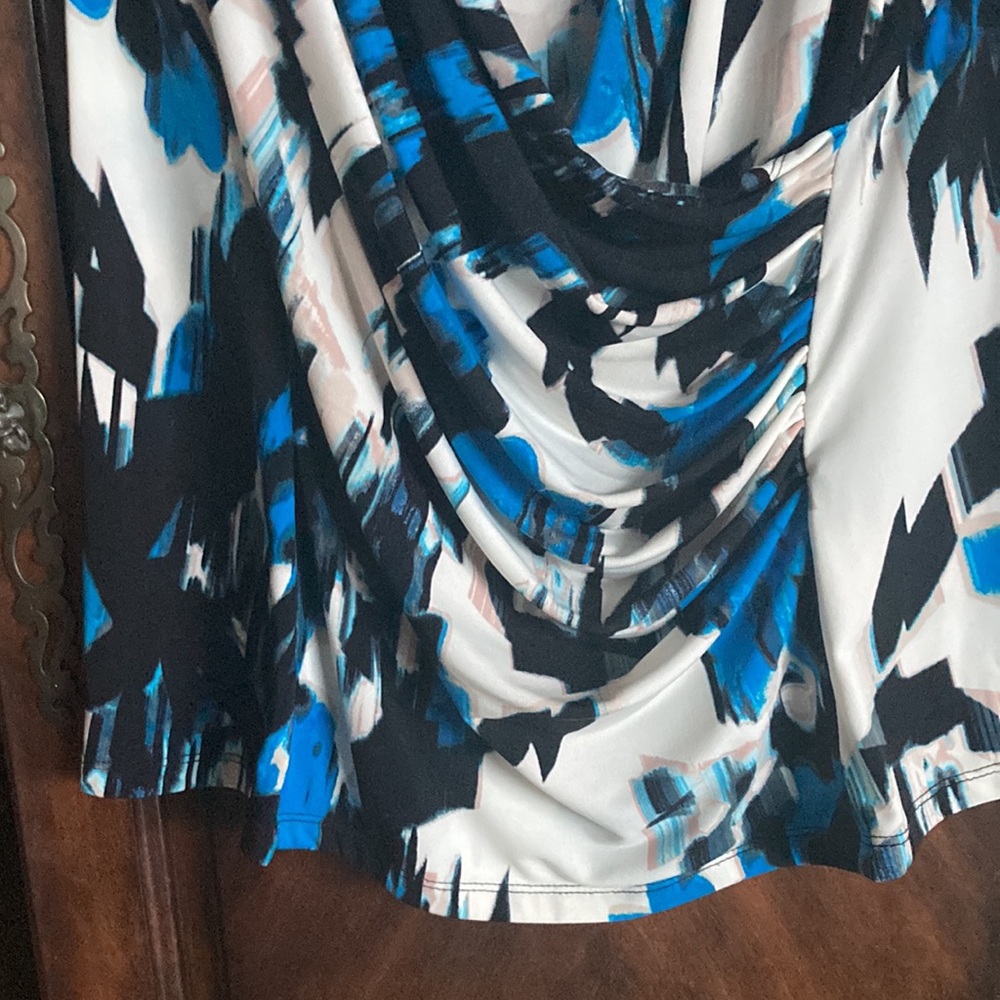 DKNY career top, white/blk/blue, size XL - Picture 4 of 4